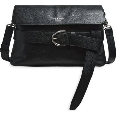 Rag & Bone Lexington Flap Leather Crossbody Bag In Black