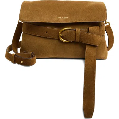 Rag & Bone Lexington Flap Suede Crossbody Bag In Brown