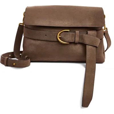 Rag & Bone Lexington Flap Suede Crossbody Bag In Brown