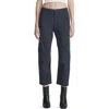 Rag & Bone Leyton Crop Cotton Work Pants In Blue