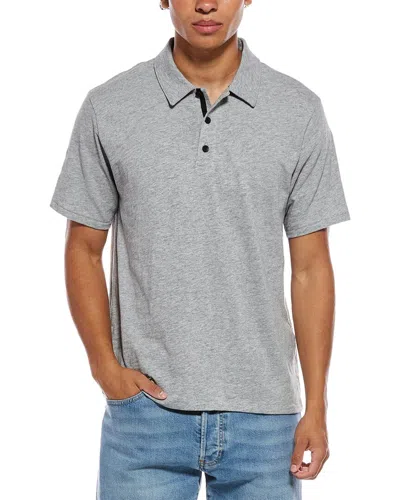 Rag & Bone Lightweight Slub Polo Shirt In Gray