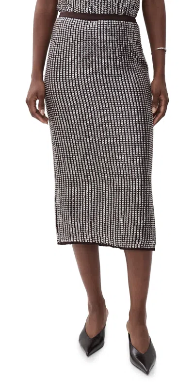 Rag & Bone Lili Sequined Skirt Chocolate In Gray