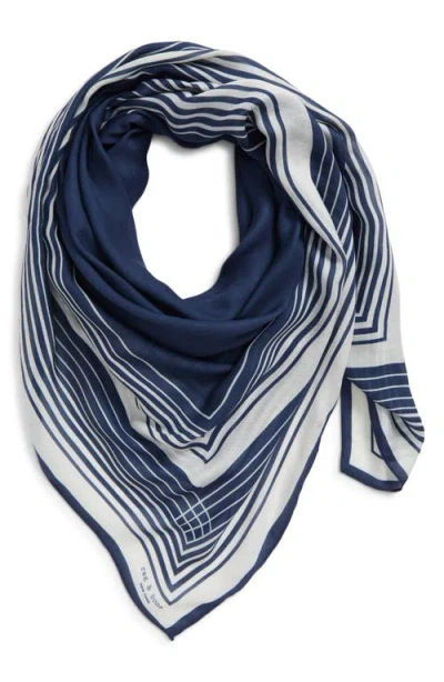 Rag & Bone Lina Striped Modal Scarf In Blue