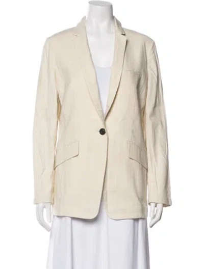 Pre-owned Rag & Bone Linen Blazer In White