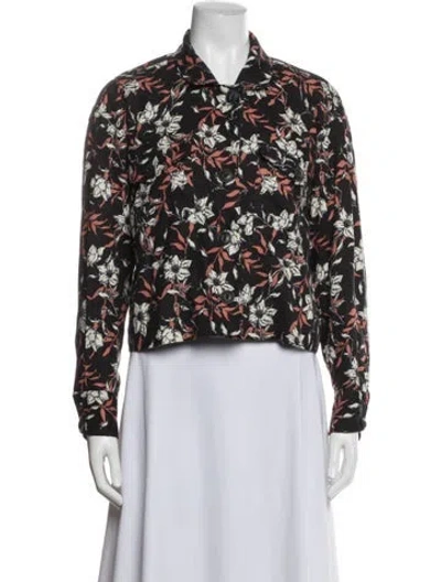 Pre-owned Rag & Bone Linen Floral Print Jacket In Multi