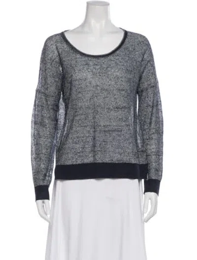 Pre-owned Rag & Bone Linen Scoop Neck Sweater In Blue