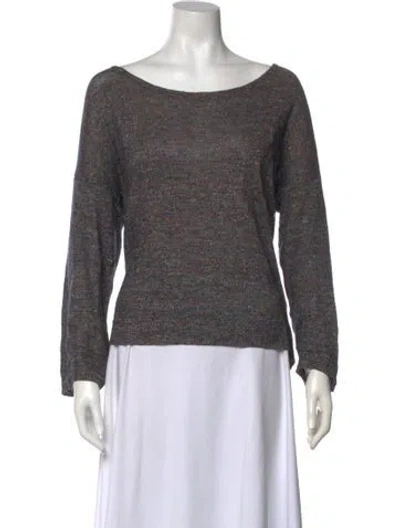 Pre-owned Rag & Bone Linen Scoop Neck Sweater In Blue