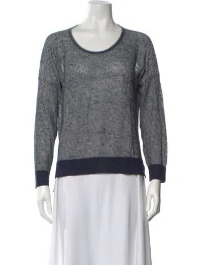 Pre-owned Rag & Bone Linen Scoop Neck Sweater In Blue