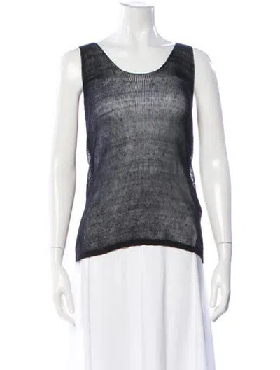 Pre-owned Rag & Bone Linen Scoop Neck Sweater In Blue