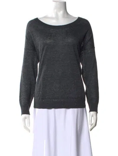 Pre-owned Rag & Bone Linen Scoop Neck Sweater In Gray