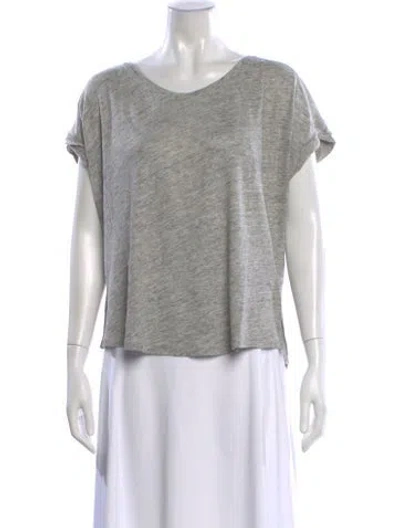 Pre-owned Rag & Bone Linen Scoop Neck Sweater In Gray