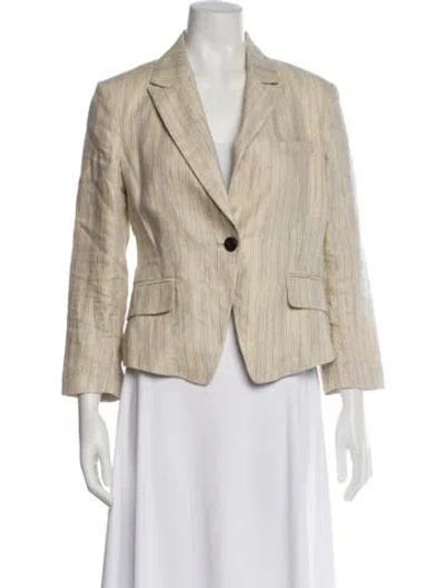 Pre-owned Rag & Bone Linen Striped Blazer In Neutral
