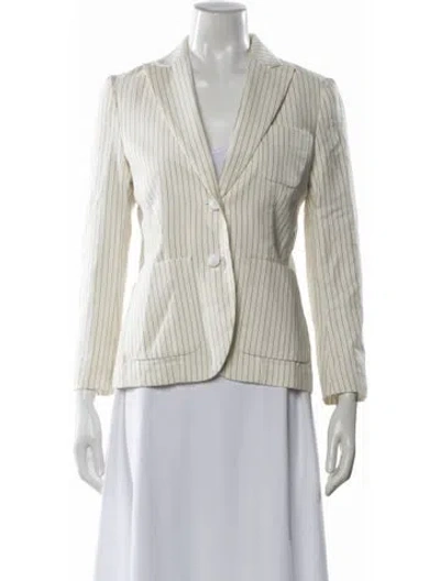Pre-owned Rag & Bone Linen Striped Blazer In Neutral