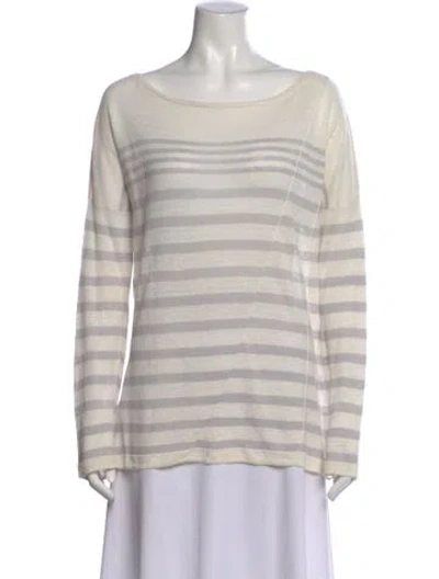 Pre-owned Rag & Bone Linen Striped Sweater In Brown