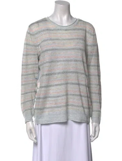 Pre-owned Rag & Bone Linen Striped Sweater In Gray