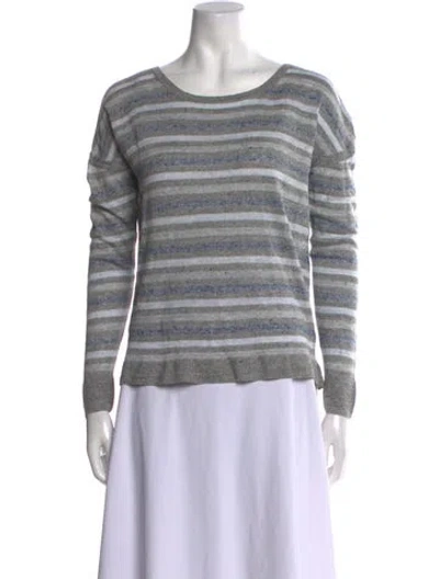 Pre-owned Rag & Bone Linen Striped Sweater In Gray