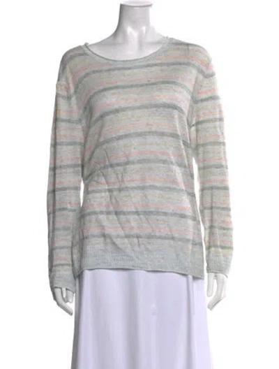 Pre-owned Rag & Bone Linen Striped Sweater In Grey