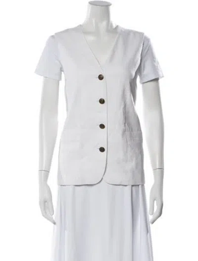 Pre-owned Rag & Bone Linen Top W/ Tags In White