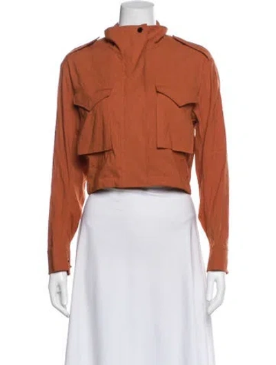 Pre-owned Rag & Bone Linen Utility Jacket In Orange