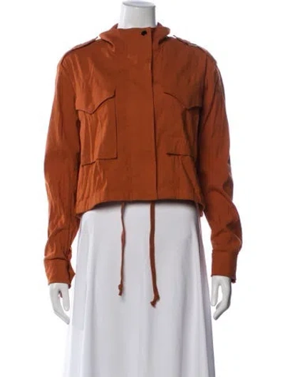 Pre-owned Rag & Bone Linen Utility Jacket In Orange