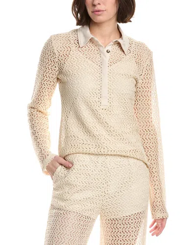 Rag & Bone Liv Mesh Polo In Neutral