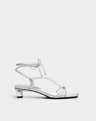 Rag & Bone Liv Strappy Leather Sandal In Silver