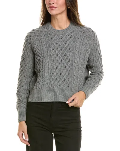 Rag & Bone Liz Beaded Wool Sweater In Gray