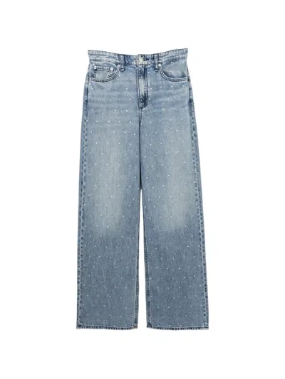 Rag & Bone Logan Crystal-embellished Jeans In Blue