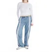 Rag & Bone Miramar Terry Pull On Wide Leg Sweatpant Jeans In Sport In Blue