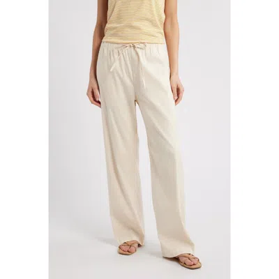 Rag & Bone Logan Drawstring Linen Blend Pants In Ivry