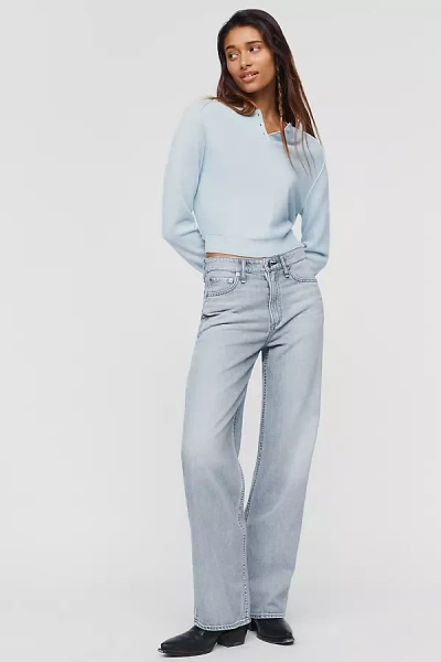 Rag & Bone Logan Featherweight High Rise Wide Leg Jeans In Blue