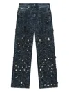 Rag & Bone Logan Floral-lace Jeans In Blue