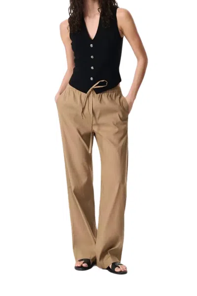 RAG & BONE LOGAN LINEN BEACH PANT IN MUTED BROWN