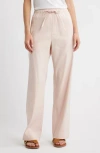 Rag & Bone Logan Linen Blend Wide Leg Pants In Pink