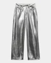 Rag & Bone Logan High Waist Faux Leather Wide Leg Pants In Multi