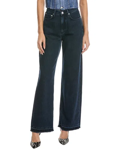 Rag & Bone Logan Mid-rise Elenna Wide Leg Jean In Black