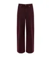 Rag & Bone Logan Mid-rise Wide Jeans In Burgundy