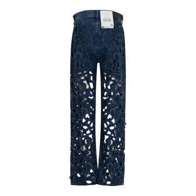 Rag & Bone Logan Mid Rise Wide Leg Floral Cutout In Burgundy