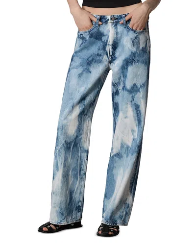 Rag & Bone Women's Logan Tie-dye Wide-leg Jeans In Indigo Water Color