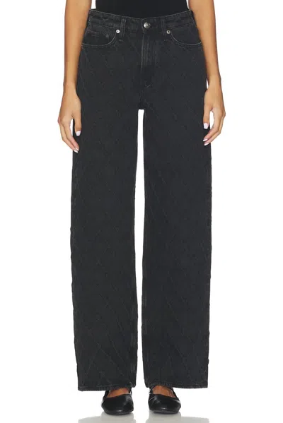 Rag & Bone Logan Mid-rise Quilted Jeans In Washed Black