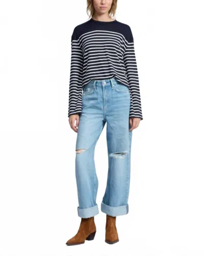 Rag & Bone Logan Mid-rise Wide Leg Jeans In Blue