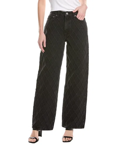 Rag & Bone Logan Quilted Washed Black Wide Leg Jean