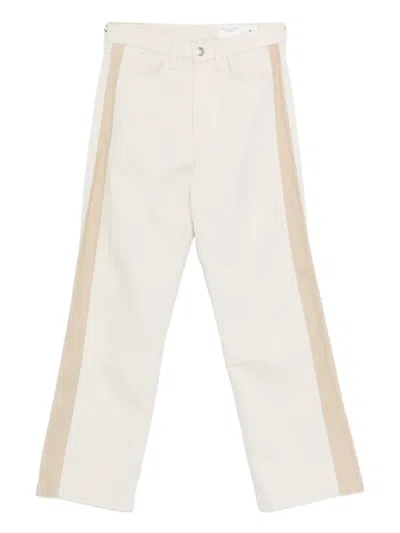 Rag & Bone Logan Side-stripe Jeans In White