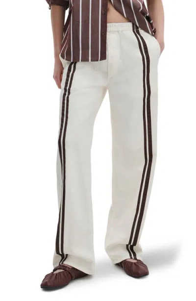 Rag & Bone Logan Stripe Track Pants In White