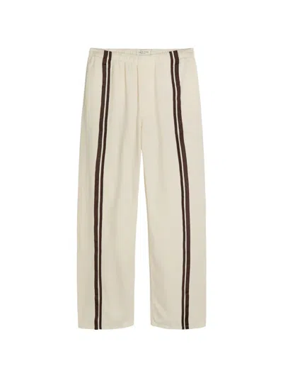 Rag & Bone Logan Striped Cotton-blend Track Pants In Neutral