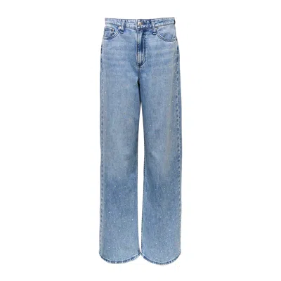 Rag & Bone Logan Crystal-embellished Wide-leg Jeans In Blue