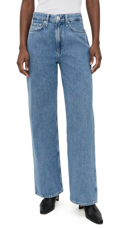 Rag & Bone Logan Wide Jeans Downey In Blue