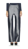 Rag & Bone Logan Metallic Wide-leg Jeans In Gray
