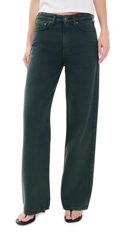 Rag & Bone Logan Wide Leg Jeans Green Stone