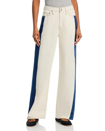 Rag & Bone Logan Wide Leg Jeans In Dark Bleach In White